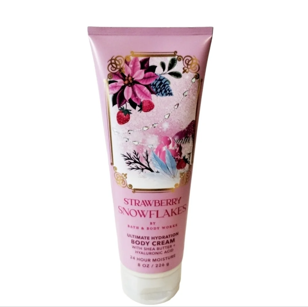 Bath and Body Works STRAWBERRY SNOWFLAKES Ultimate Hydrating Body Cream SALE!‎